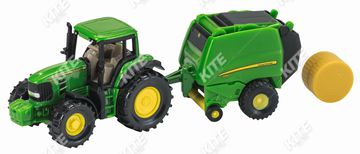John Deere Traktor mit Ballenpresse-modell