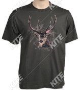 T-shirt with printed deer graphic