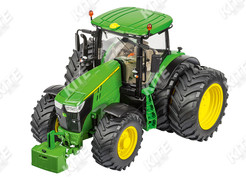 John Deere 7310R duplakerekes traktor makett