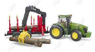 John Deere 7930 Traktor-modell und Holztransportanhänger