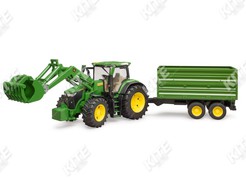 John Deere 7R 350 with frontloader and trailer